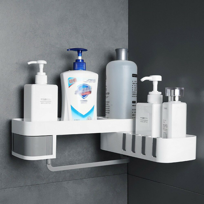 Shower Caddy Corner Bathroom Storage Shelf Holder Rack Organiser Adhesive Tripod