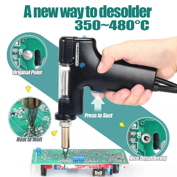 LCD Soldering Iron Desoldering 2in1 Station