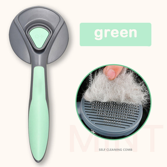 Pet Grooming Comb Shedding Hair Remove Brush-Green