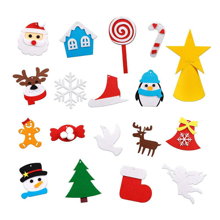 DIY Felt Christmas Tree Set with Removable Ornaments for Kids