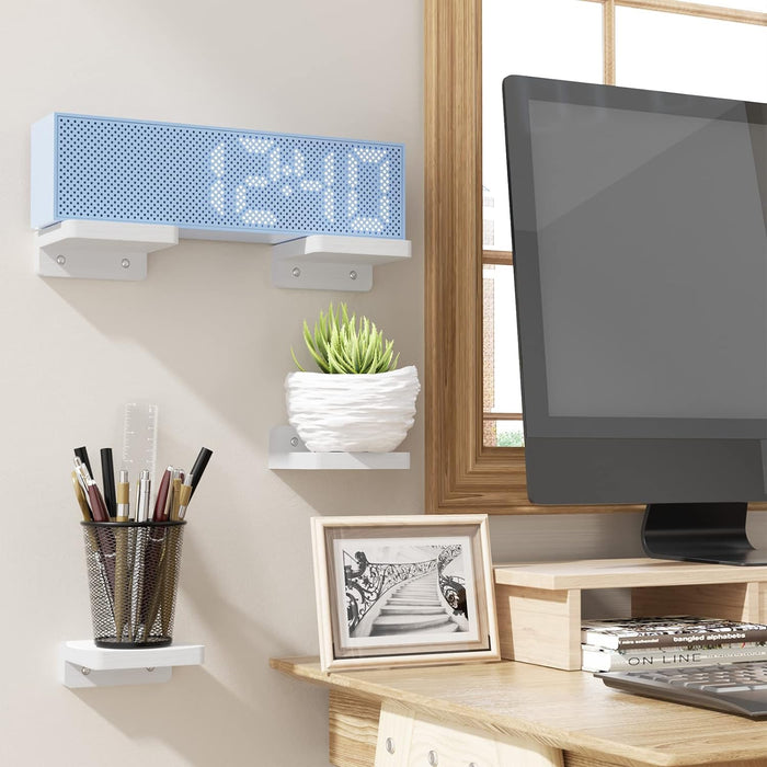 Mini Floating Shelves Wall Mounted Set of 4 White