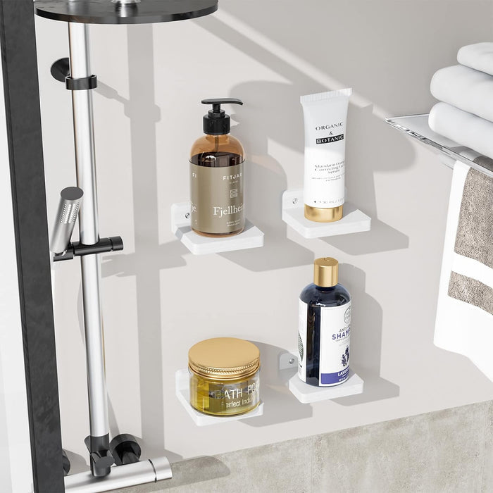 Mini Floating Shelves Wall Mounted Set of 4 White