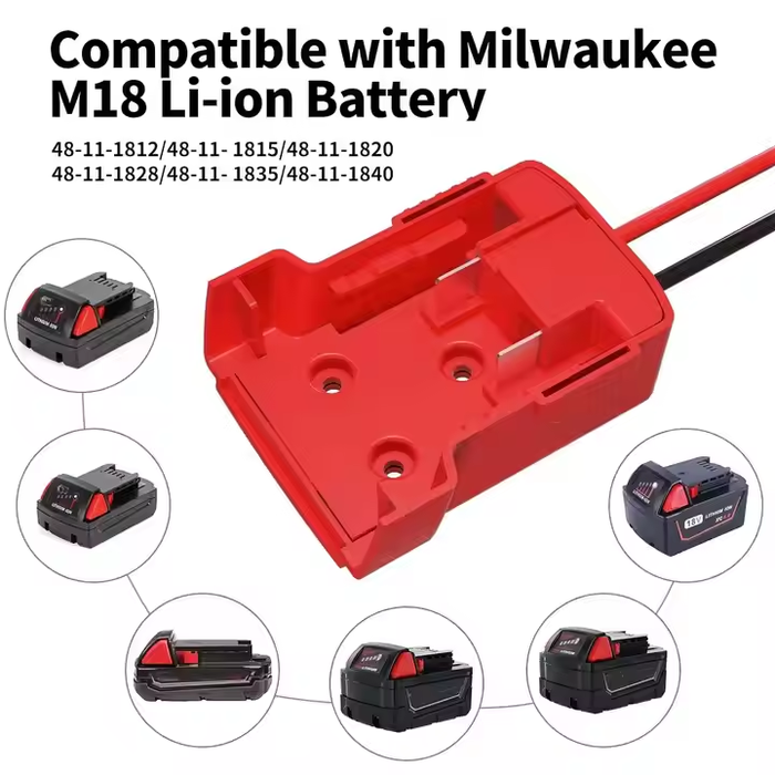 Power Wheels Adapter for Milwaukee 18V Battery to DIY Ride On Car Toys Connector