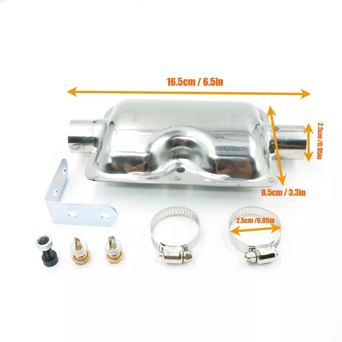 24mm Exhaust Pipe Silencer Muffler Kit For Car Air Diesel Parking Heater Silver