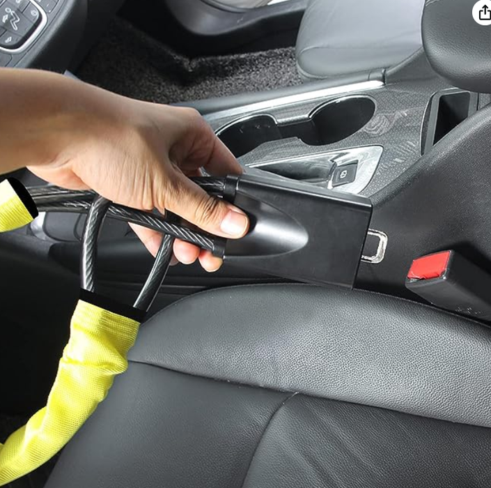 Steering Wheel Lock Seat Belt Lock Universal Anti Theft Car Device Yellow