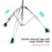 Drum stand with double-braced legs and large rubber feet on a white background