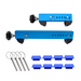Blue metal tool with attachments on a white background