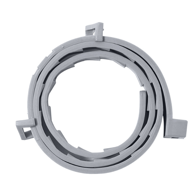 Gray collar with multiple components on a white background