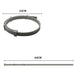Gray collar ring and rod with measurements on a white background