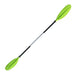 Kayak paddle with green blades on a white background