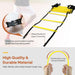 Sports ladder with plastic buckle for easy connection, high-quality durable material, and flexible rungs.