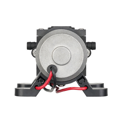Mechanical component with red wires on a white background
