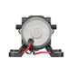 Mechanical component with red wires on a white background