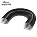 Black flexible hose with 60mm diameter and 2M length on a white background