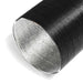 Close-up of a black metal pipe with a reflective interior on a white background