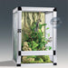 Reptile terrarium with mesh material on a gradient background
