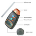 Digital thermometer with labeled parts on a white background