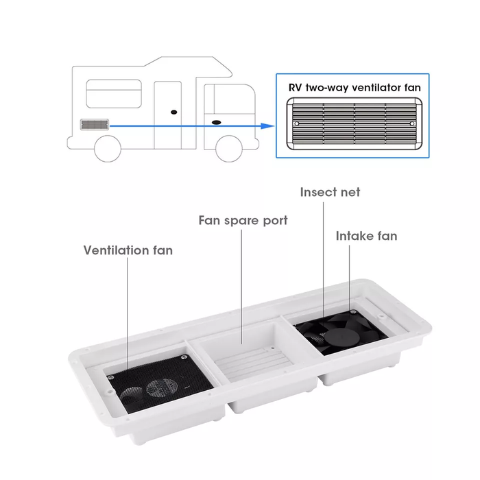 12V RV Caravan Ventilation Fan 2 Way Inlet Outlet Exhaust Fan