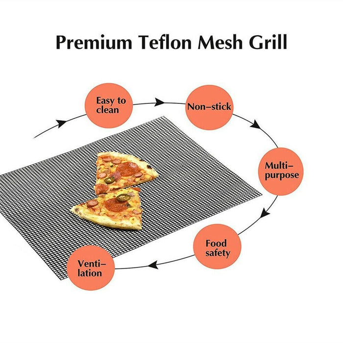 Premium Teflon Mesh Grill with features highlighted on a white background