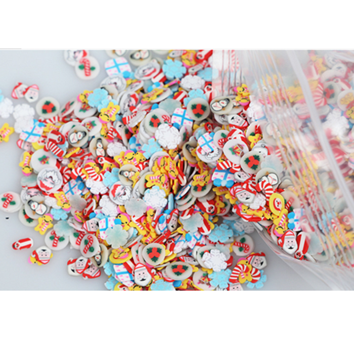 1000x 3D Santa Slice Clay Nail Art Tip Sticker Decoration DIY