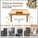 Bamboo armrest cover with table design, showing compatibility with various sofa armrests.