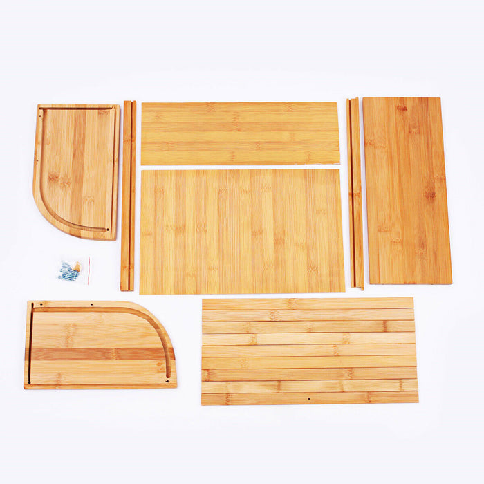 Set of wooden  boards on a white background