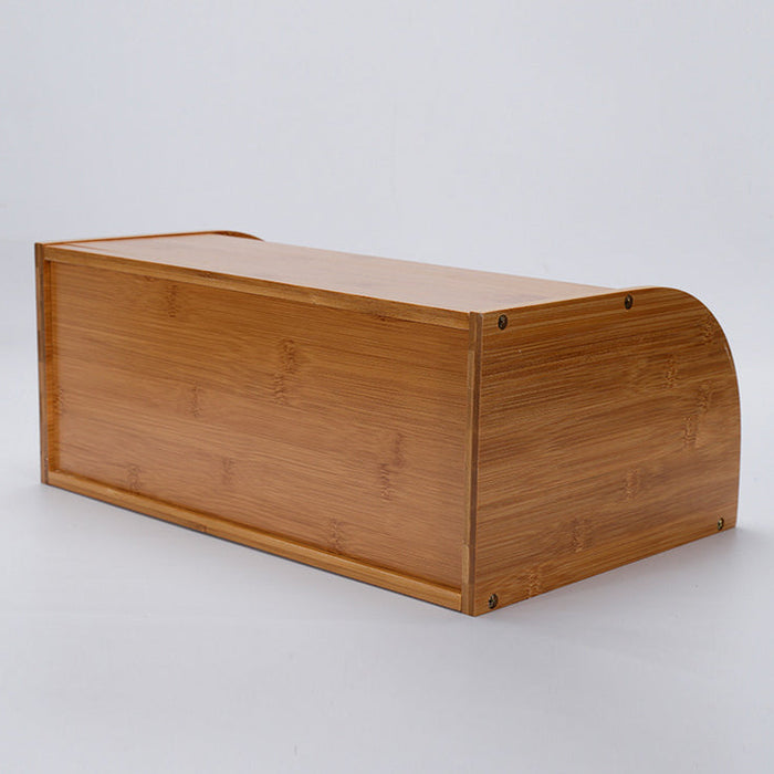 Wooden bread box on a white background