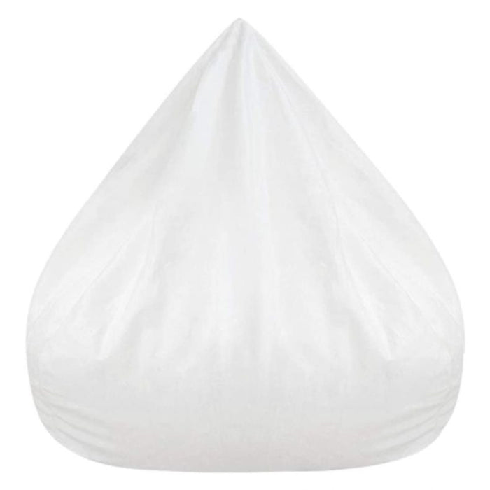 White teardrop-shaped pillow on a white background