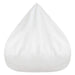 White teardrop-shaped pillow on a white background