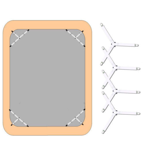 Wooden frame with a gray center and metal clips on a white background