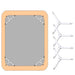 Wooden frame with a gray center and metal clips on a white background