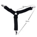 Black suspenders with measurement labels on a white background
