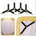 Black bed sheet holder straps with clips on a white background