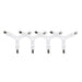 White 3-way Y-shaped adjustable bed sheet fastener clips arranged in a row against a plain white background.