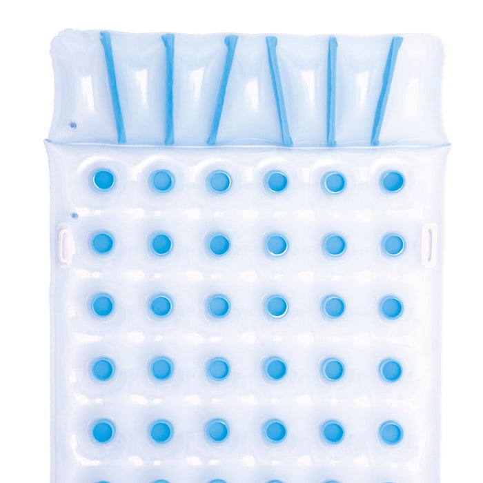 White square with blue dots and lines on a white background