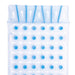 White square with blue dots and lines on a white background