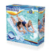 Bestway inflatable pool mat packaging with two people on it