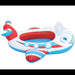 Inflatable airplane-shaped pool float on a white background