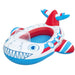 Inflatable airplane-shaped pool float with red and blue accents on a white background