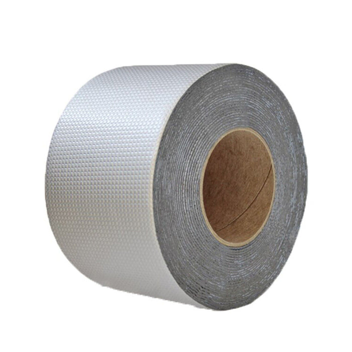Roll of silver reflective tape on a white background