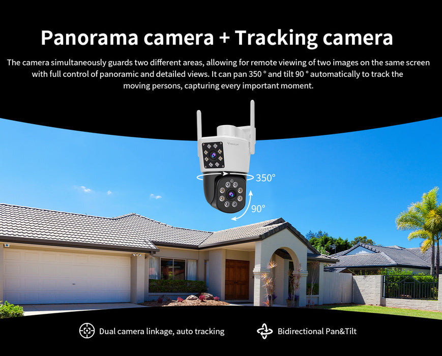 Vstarcam C662DR Security Camera Full Color Night Vision Dual Lens