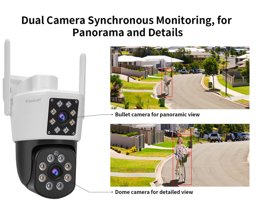 Vstarcam C662DR Security Camera Full Color Night Vision Dual Lens