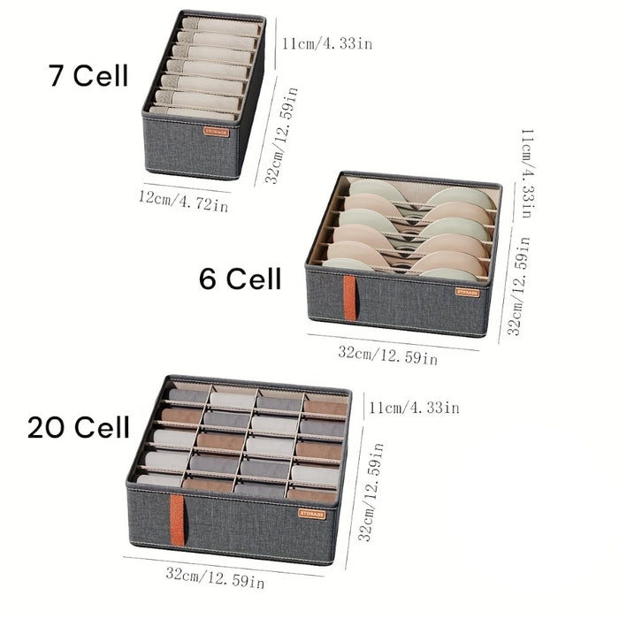 Drawer Organisers for Storing Socks, Underwear, Ties - 2 Pack