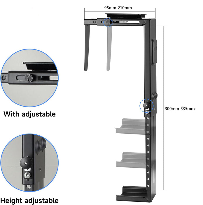 Universal Under Desk Wall Mount Computer Case Holder — Off The Back