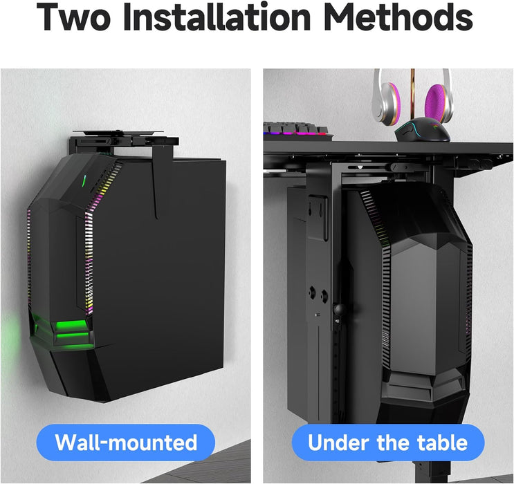 Computer Case Mount Universal Under Desk Wall Mount Computer Case Holder — Off The Back