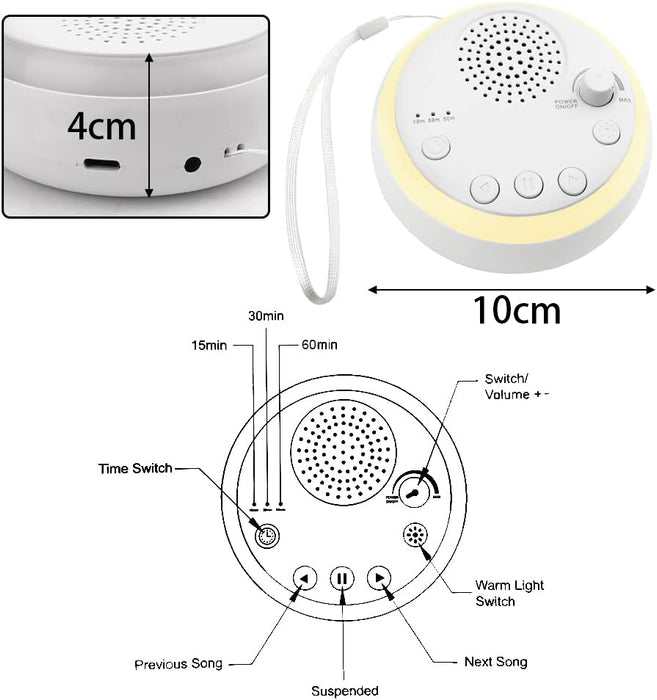 White Noise Machine with 16 Soothing Sounds
