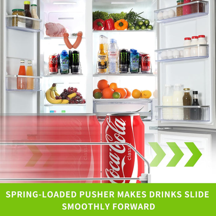 Spring Loaded Can 3 Row Soda Can Dispenser with Spring Loaded Pusher — Off The Back