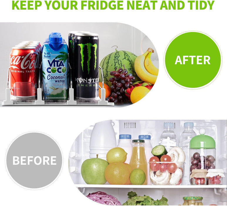 Spring Loaded Can 3 Row Soda Can Dispenser with Spring Loaded Pusher — Off The Back