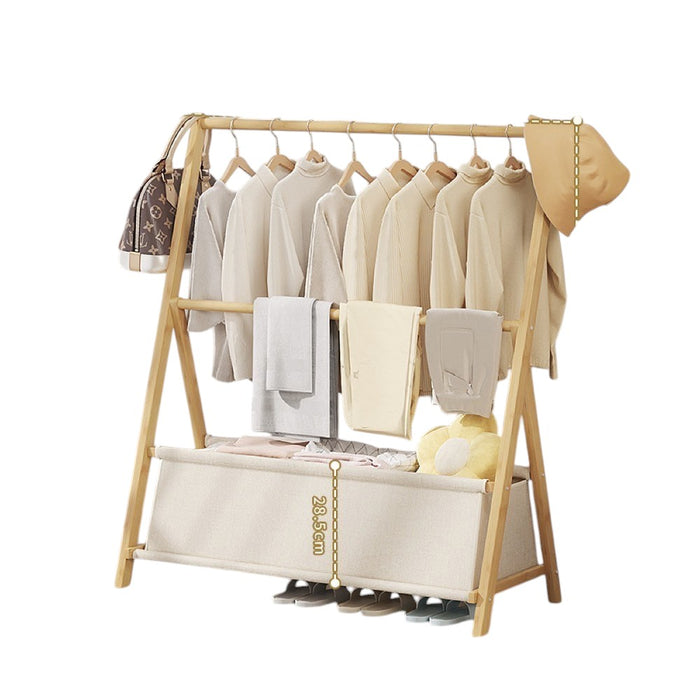Foldable Bamboo Garment Rack with Storage Bag