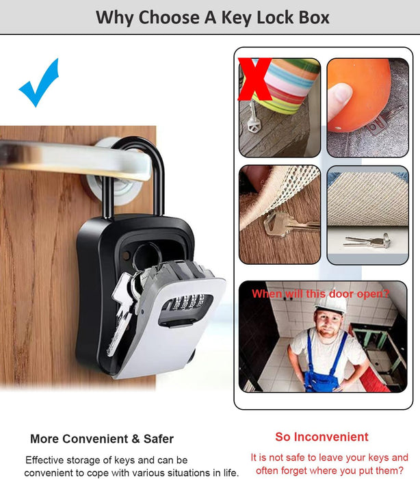 Wall Mounted and Portable Key Lock Box